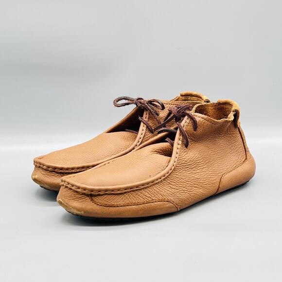UGG Boots Mens 11 Brown Leather Carraway Moccasin Lace Up Slippers Comfort Shoes main image 11